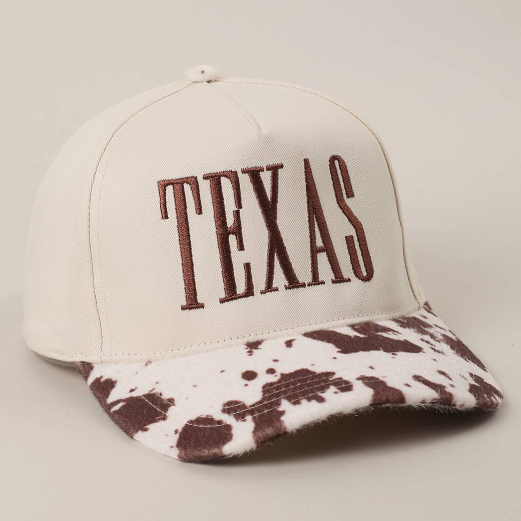 TEXAS Embroidered Animal Print Trucker Hat Texas Hat