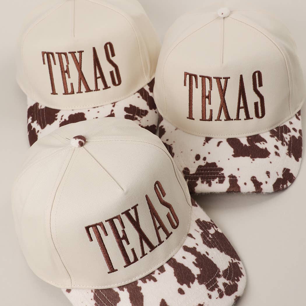 TEXAS Embroidered Animal Print Trucker Hat Texas Hat