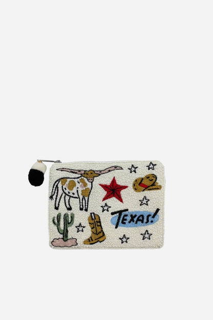 Texas Embroidered Beaded Pouch - Nifty Decor & More