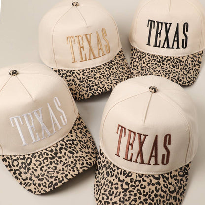 TEXAS Embroidery Leopard Two-Tone Trucker Hat, Chic Cowgirl Vibes for Everyday Wear, Ideal Gift for Texas Lovers & Fashionistas