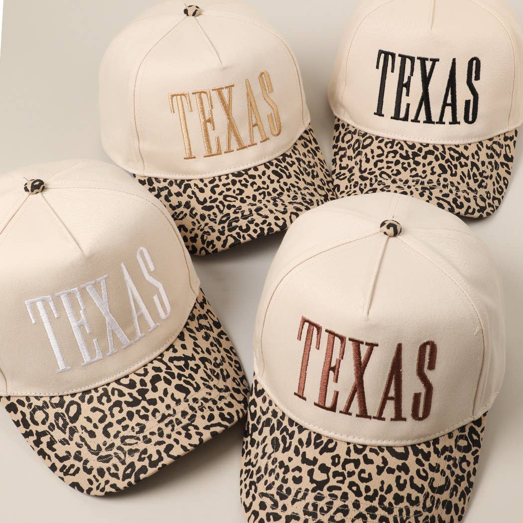 TEXAS Embroidery Leopard Two - Tone Trucker Hat, Chic Cowgirl Vibes for Everyday Wear, Ideal Gift for Texas Lovers & Fashionistas - Nifty Decor & More