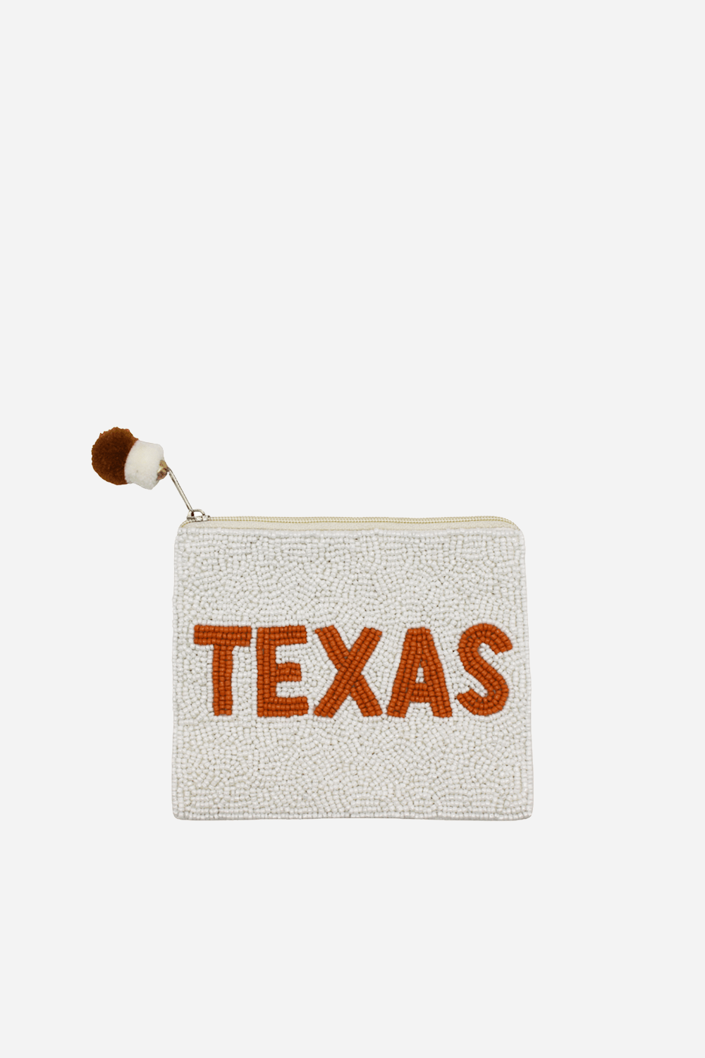 Texas Orange & White Beaded Coin Pouch | Longhorn Inspired Game Day Gear - Nifty Decor & More