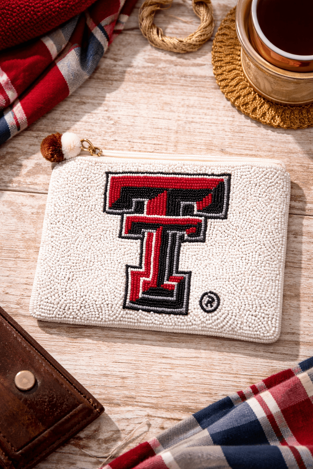 Texas Tech Double T Beaded Pouch | Red Raider Gameday Gear - Nifty Decor & More