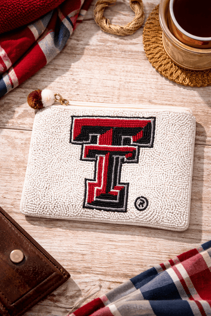 Texas Tech Double T Beaded Pouch | Red Raider Gameday Gear - Nifty Decor & More