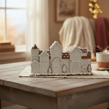 12" Resin Holiday Gingerbread House Christmas Collectible