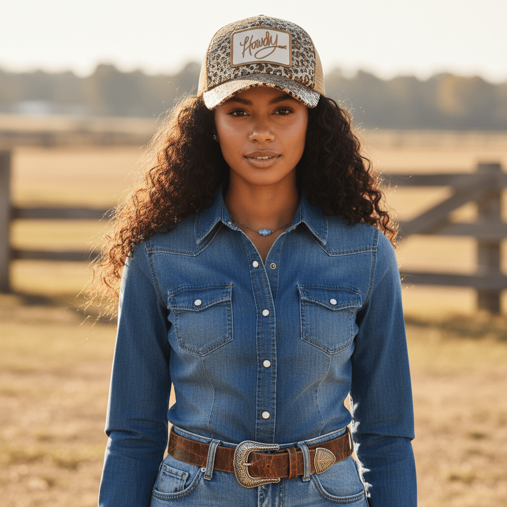 The "Howdy" Patterned Brim Trucker - Nifty Decor & More