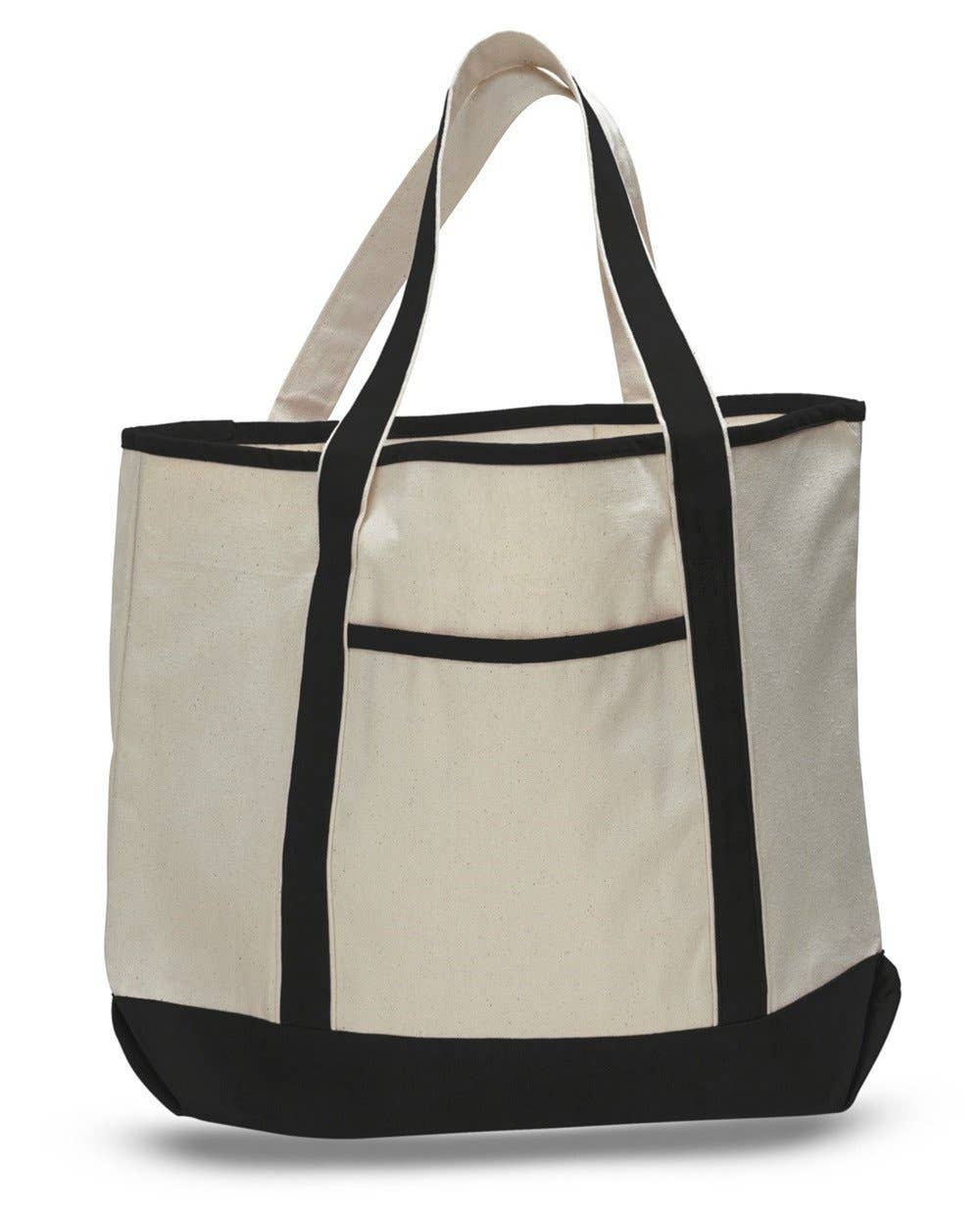The Jumbo Deluxe Canvas Utility Tote - Heavyweight Zippered Travel & Market Bag - Nifty Decor & More