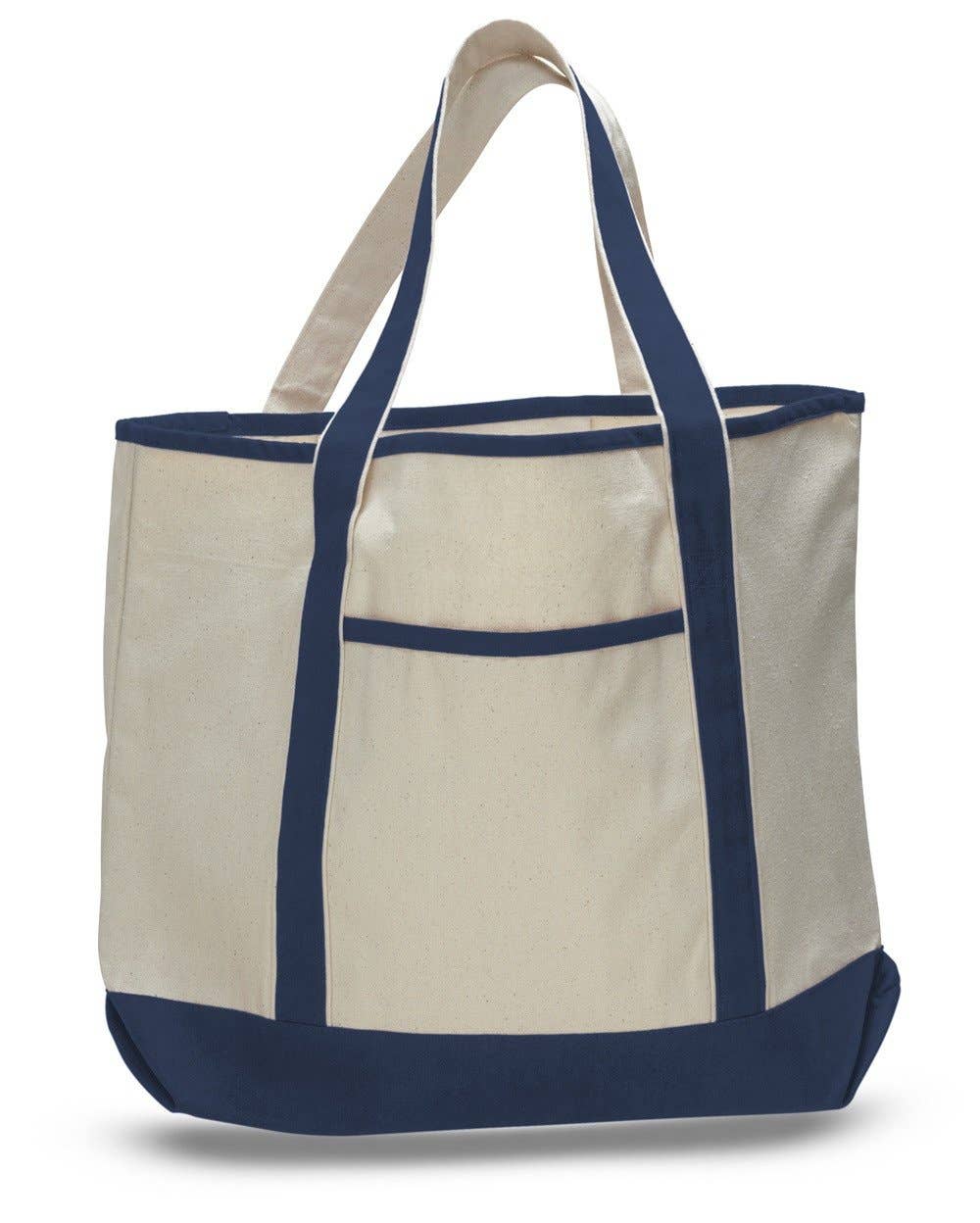 The Jumbo Deluxe Canvas Utility Tote - Heavyweight Zippered Travel & Market Bag - Nifty Decor & More