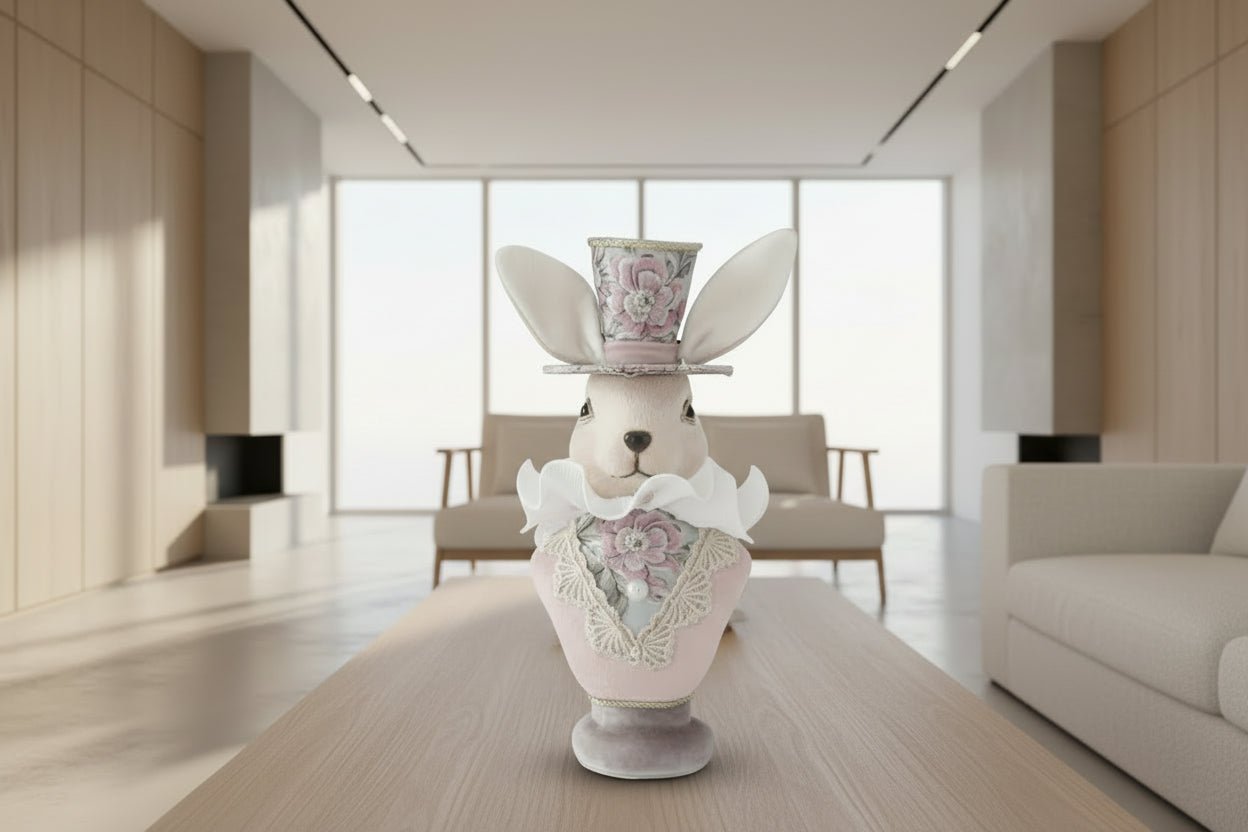 The Secret Garden Easter Bundle: Blue Floral & Chinoiserie Bunny Set - 3 piece - Nifty Decor & More