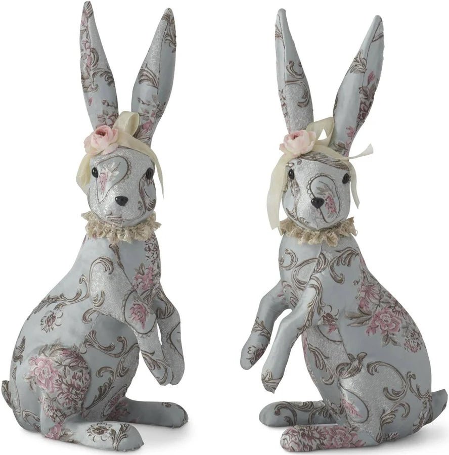 The Secret Garden Easter Bundle: Blue Floral & Chinoiserie Bunny Set - 3 piece - Nifty Decor & More