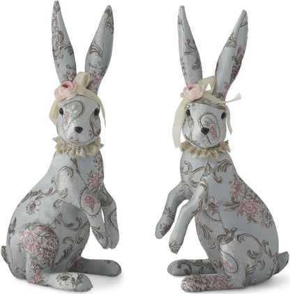 The Secret Garden Easter Bundle: Blue Floral & Chinoiserie Bunny Set - 3 piece - Nifty Decor & More
