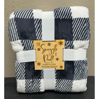 The Snuggle is Real Blanket Cozy Christmas Throw with Wooden Snuggle Tag - Nifty Decor & More