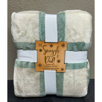 The Snuggle is Real Blanket Cozy Christmas Throw with Wooden Snuggle Tag - Nifty Decor & More