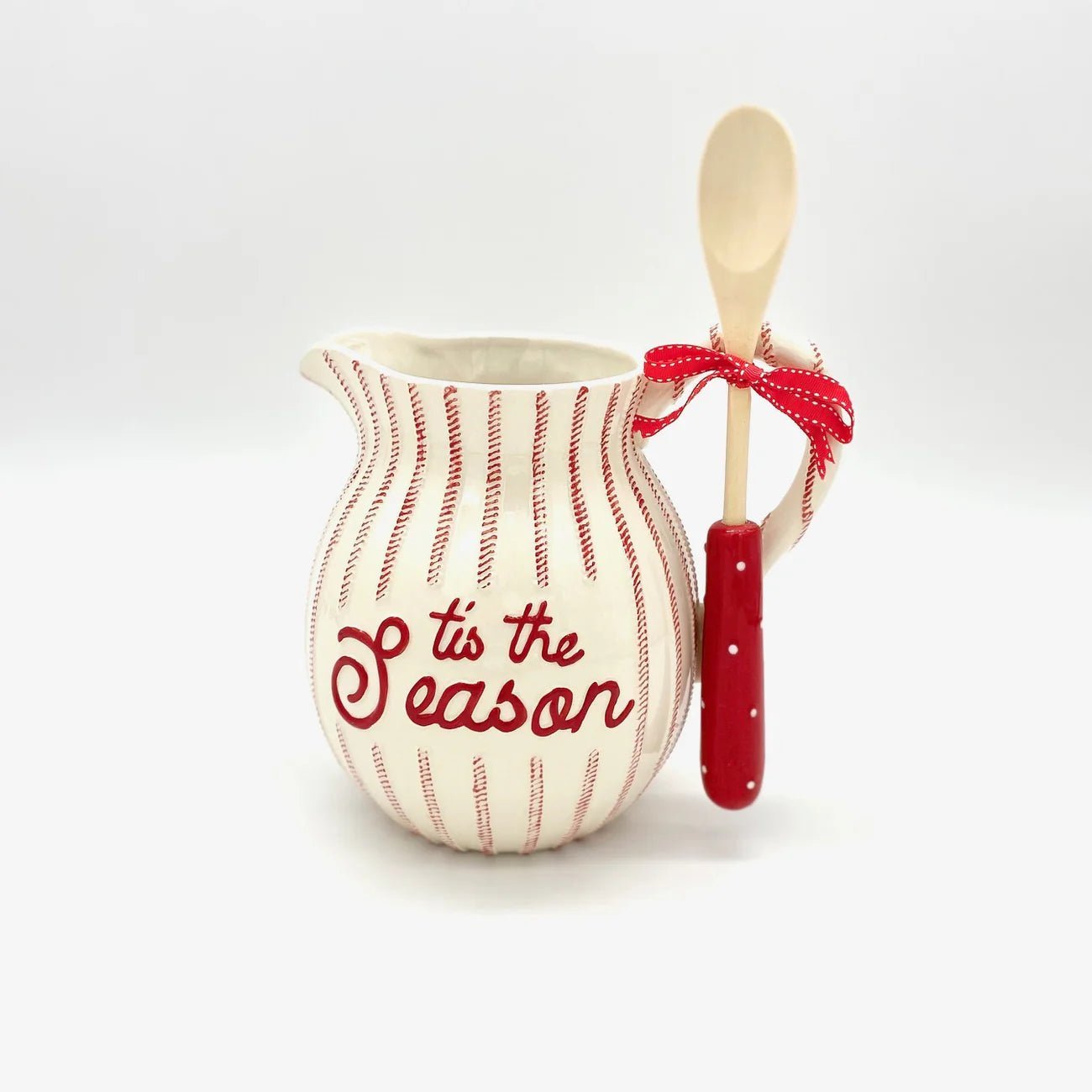 “Tis the Season” Holiday Pitcher with Spoon - Nifty Decor & More