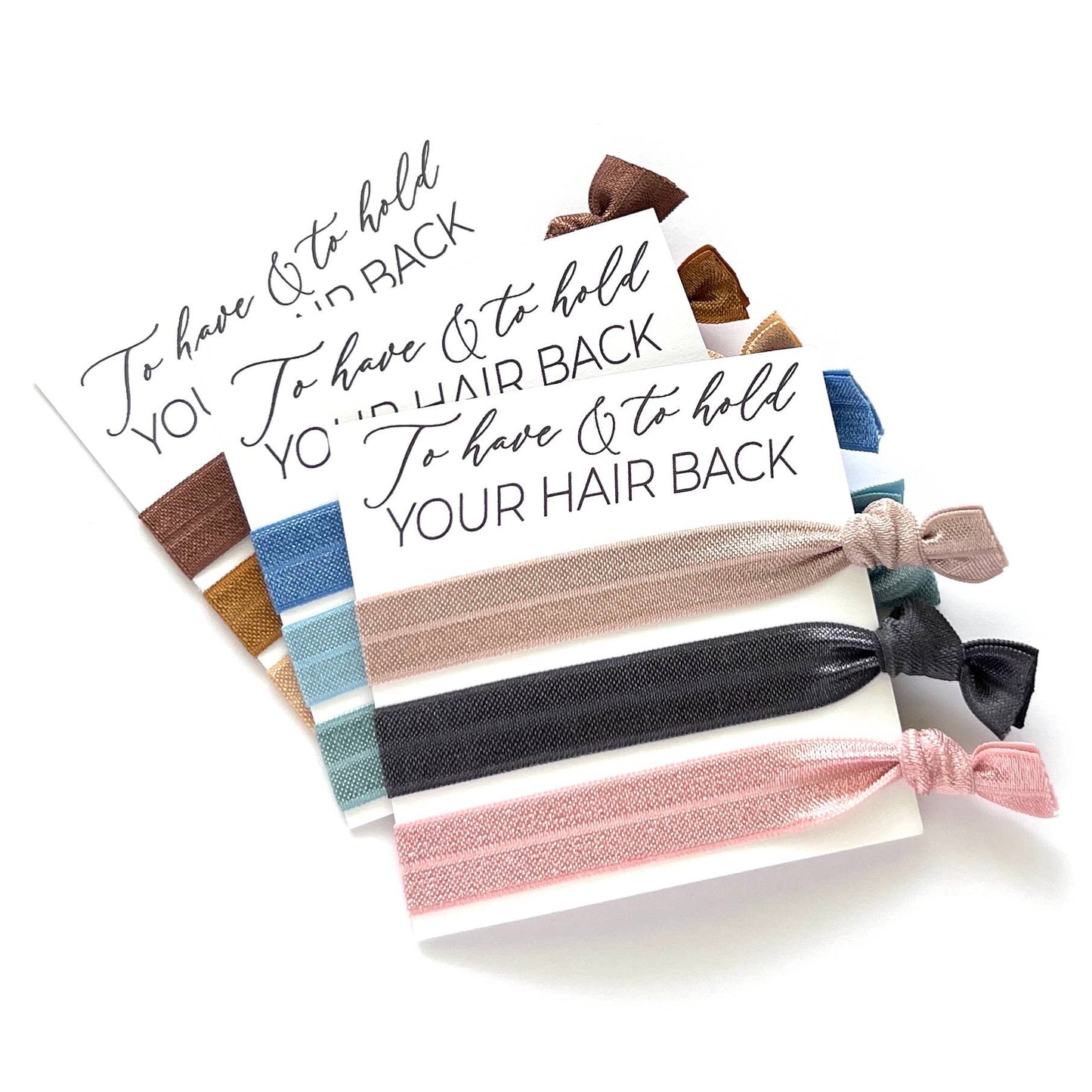 "To Have & To Hold Your Hair Back" | Elastic Hair Tie Favors for Bridesmaid Proposals & Bridal Showers - Nifty Decor & More