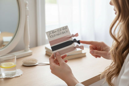 "To Have & To Hold Your Hair Back" | Elastic Hair Tie Favors for Bridesmaid Proposals & Bridal Showers - Nifty Decor & More
