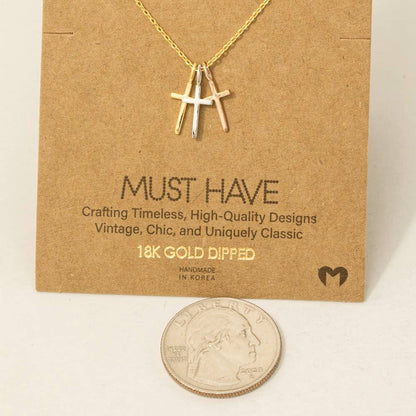 Triple Cross Pendant Necklace - Nifty Decor & More