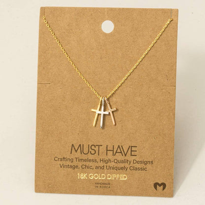 Triple Cross Pendant Necklace Faith Necklace
