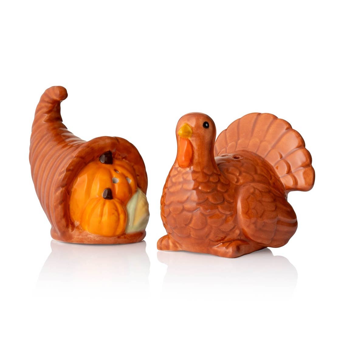 Turkey Cornucopia Salt and Pepper Shakers - Thanksgiving - Nifty Decor & More