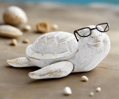 Turtle with Glasses: Ocean Decor, Sea Life Home Decor, Nautical Accent, Coastal Art, Unique Gift for Ocean Lovers - Nifty Decor & More