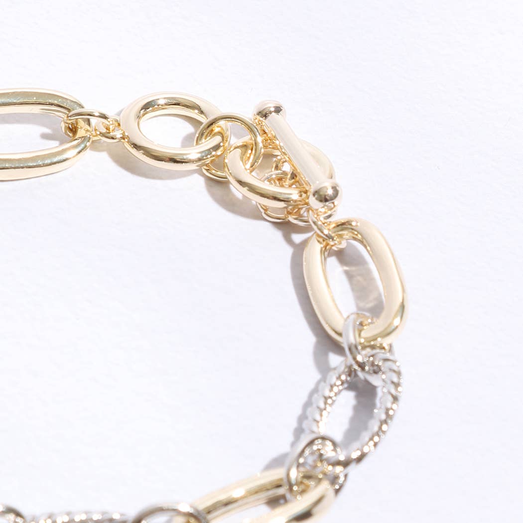Two Link Clover MOP Link Bracelet - Nifty Decor & More