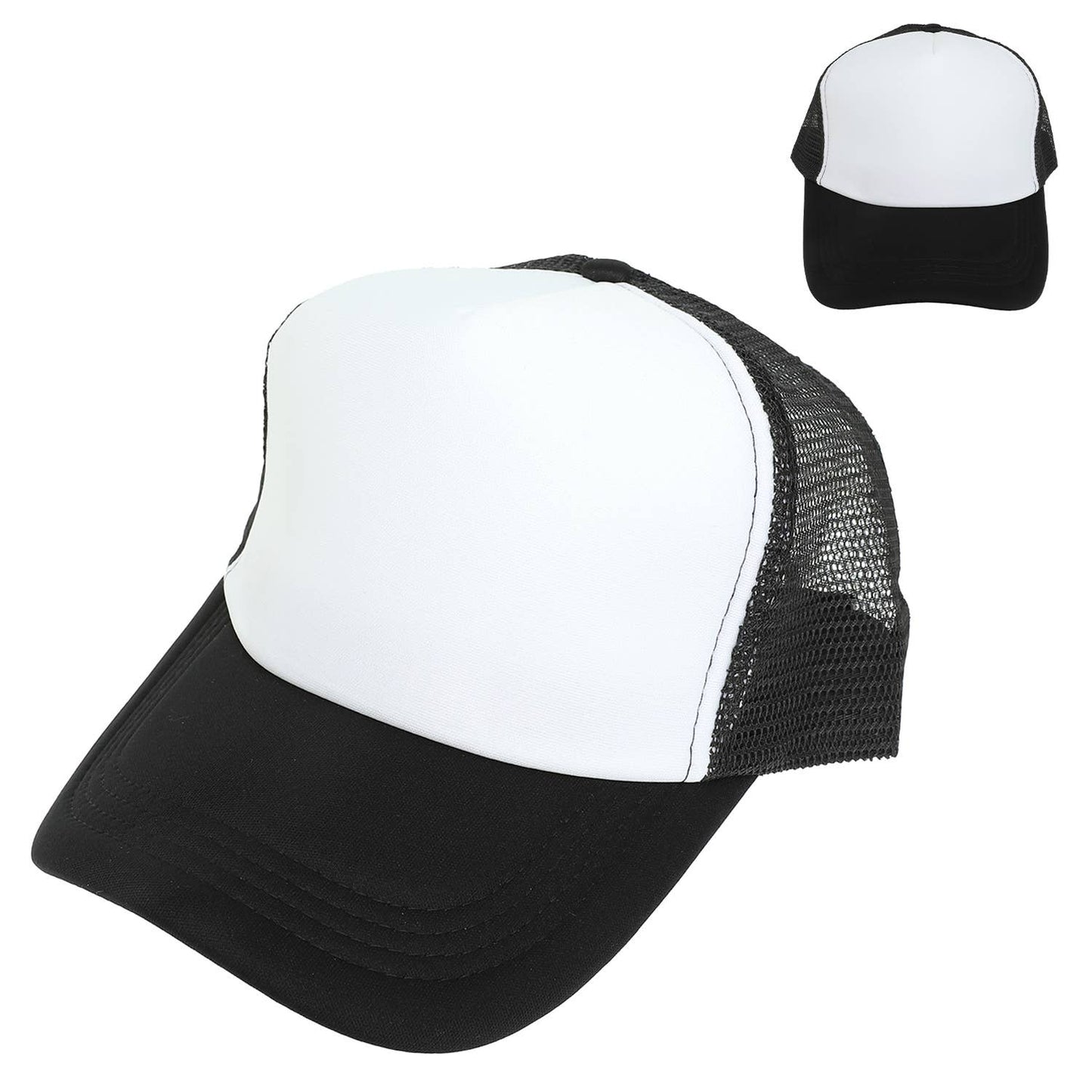 Two-Tone Color Mesh Backing Baseball Cap Black
