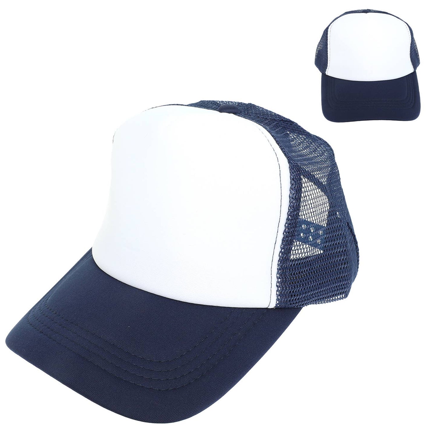 Two-Tone Color Mesh Backing Baseball Cap Navy