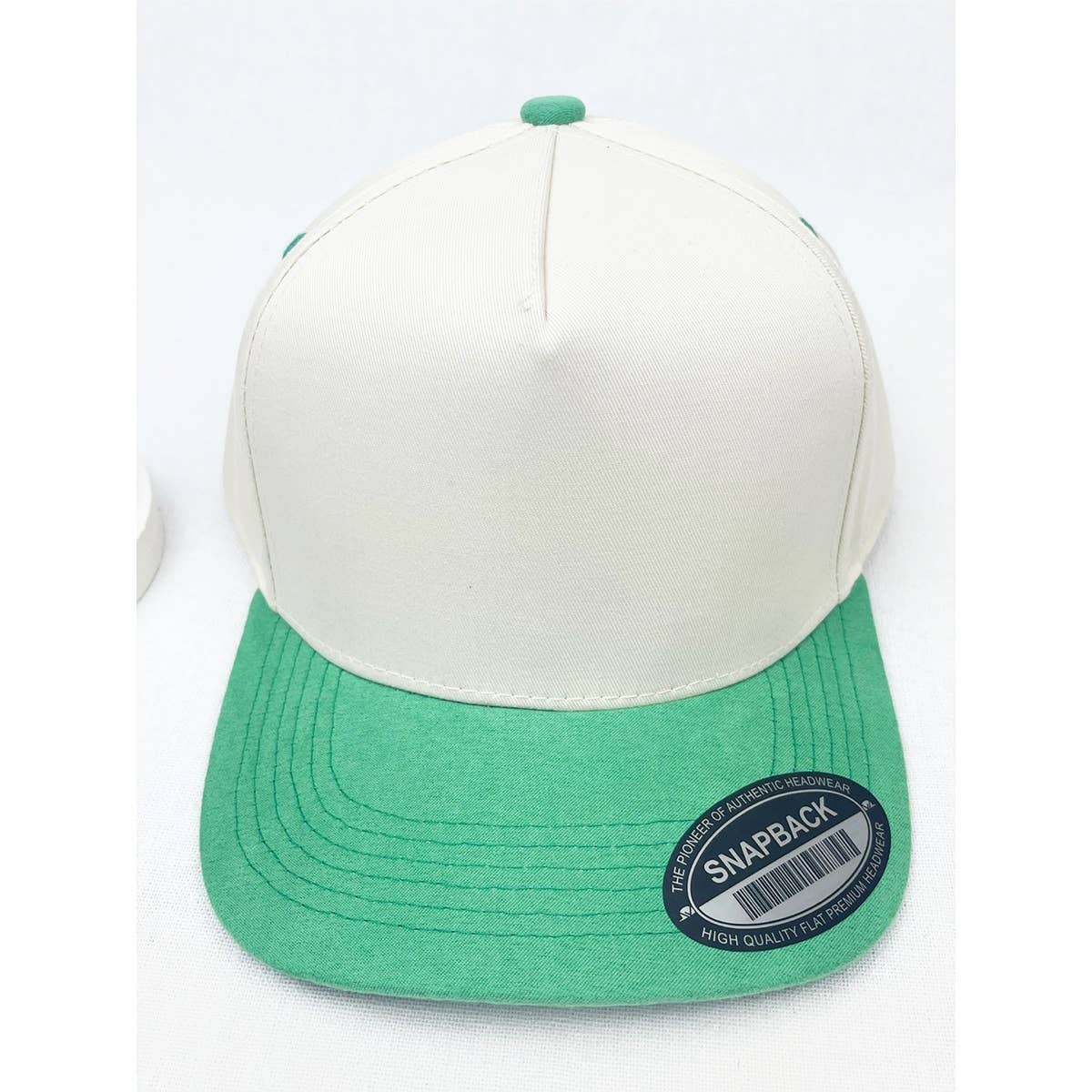 Two Tone Snap Back Baseball Cap GREEN/CREAM ONE(6)
