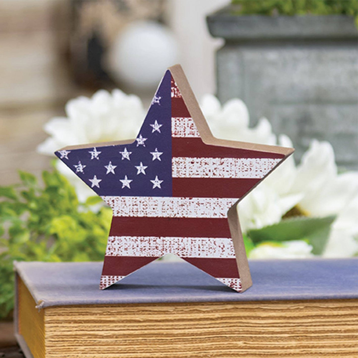 USA Flag Chunky Wooden Star - Nifty Decor & More