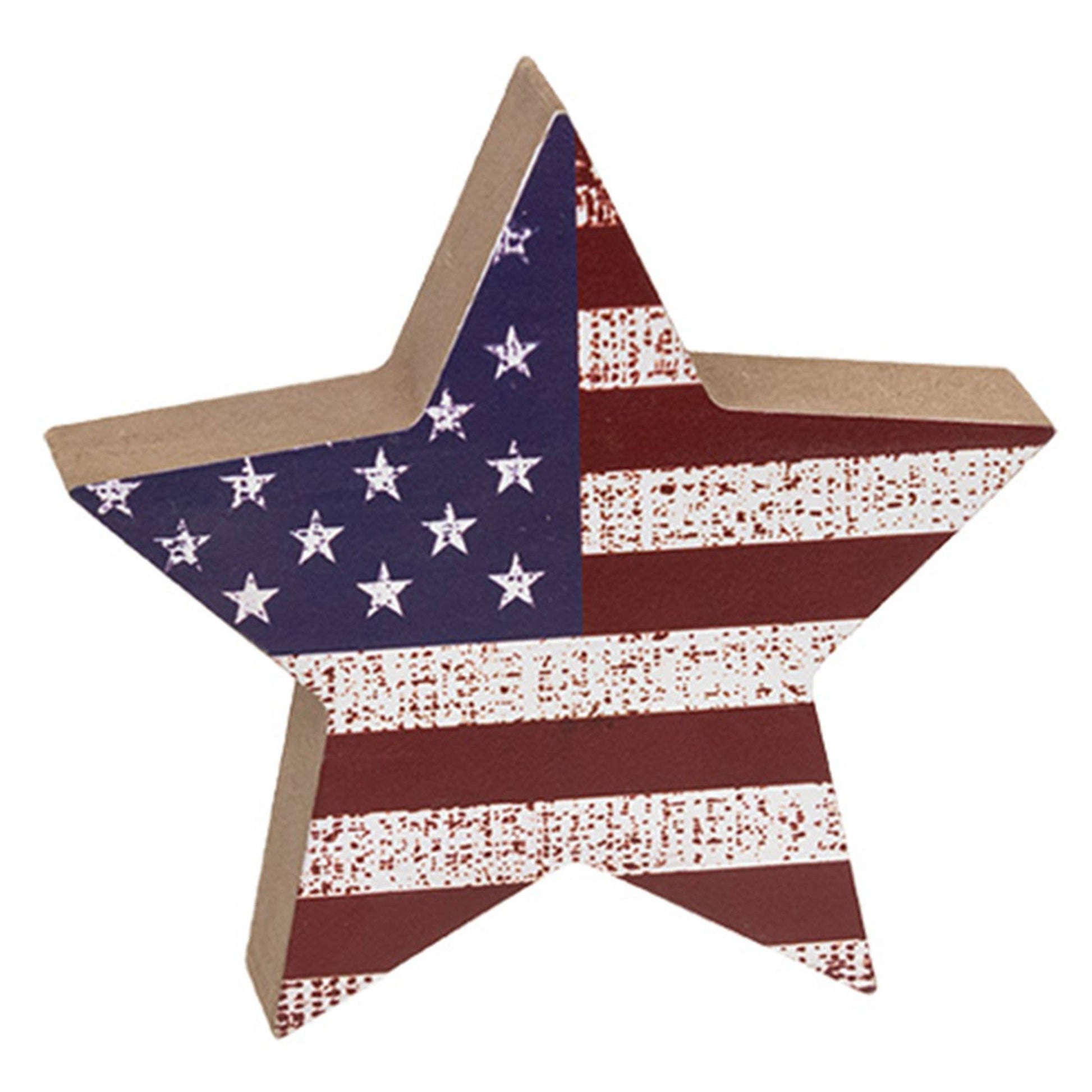 USA Flag Chunky Wooden Star - Nifty Decor & More