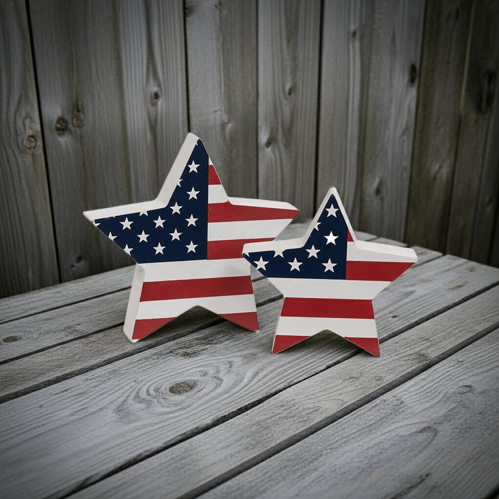 USA Flag Star Sitters2/Set - Nifty Decor & More