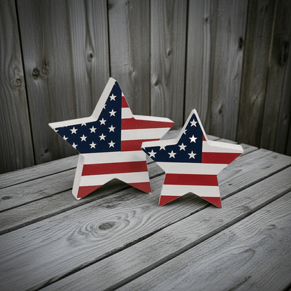 USA Flag Star Sitters2/Set - Nifty Decor & More