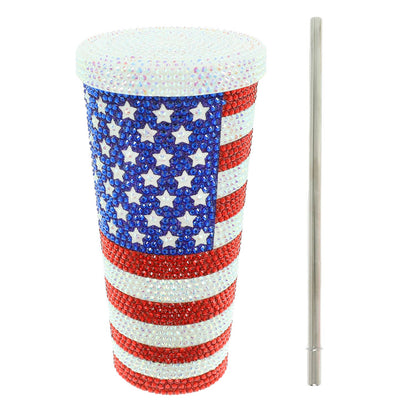 USA Flag Themed Stainless Steel Tumbler - Nifty Decor & More