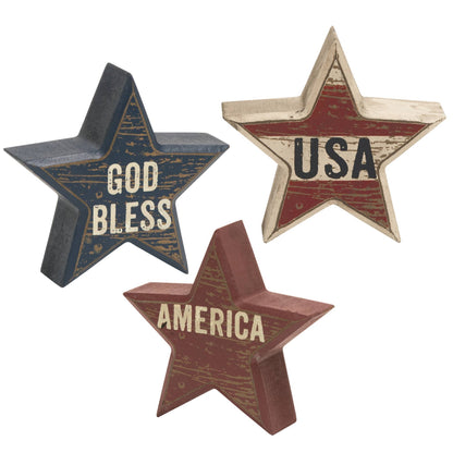 USA Star Sitter, 3 Assorted - Nifty Decor & More