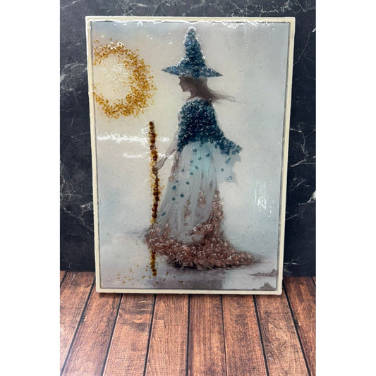 v with Crushed Glass, Spooky Decor for Witchy Homes & Halloween Gifting Resin