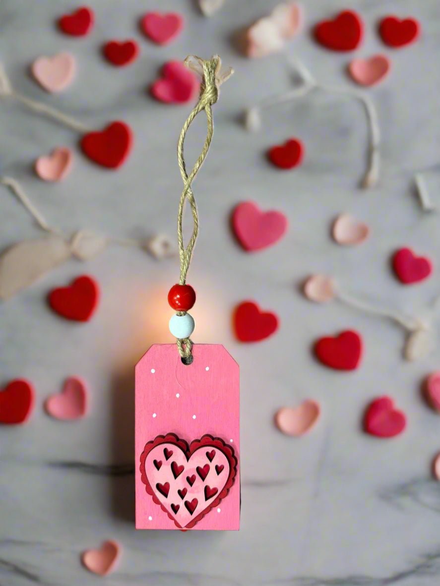 Valentine Tag Ornaments Multi Heart