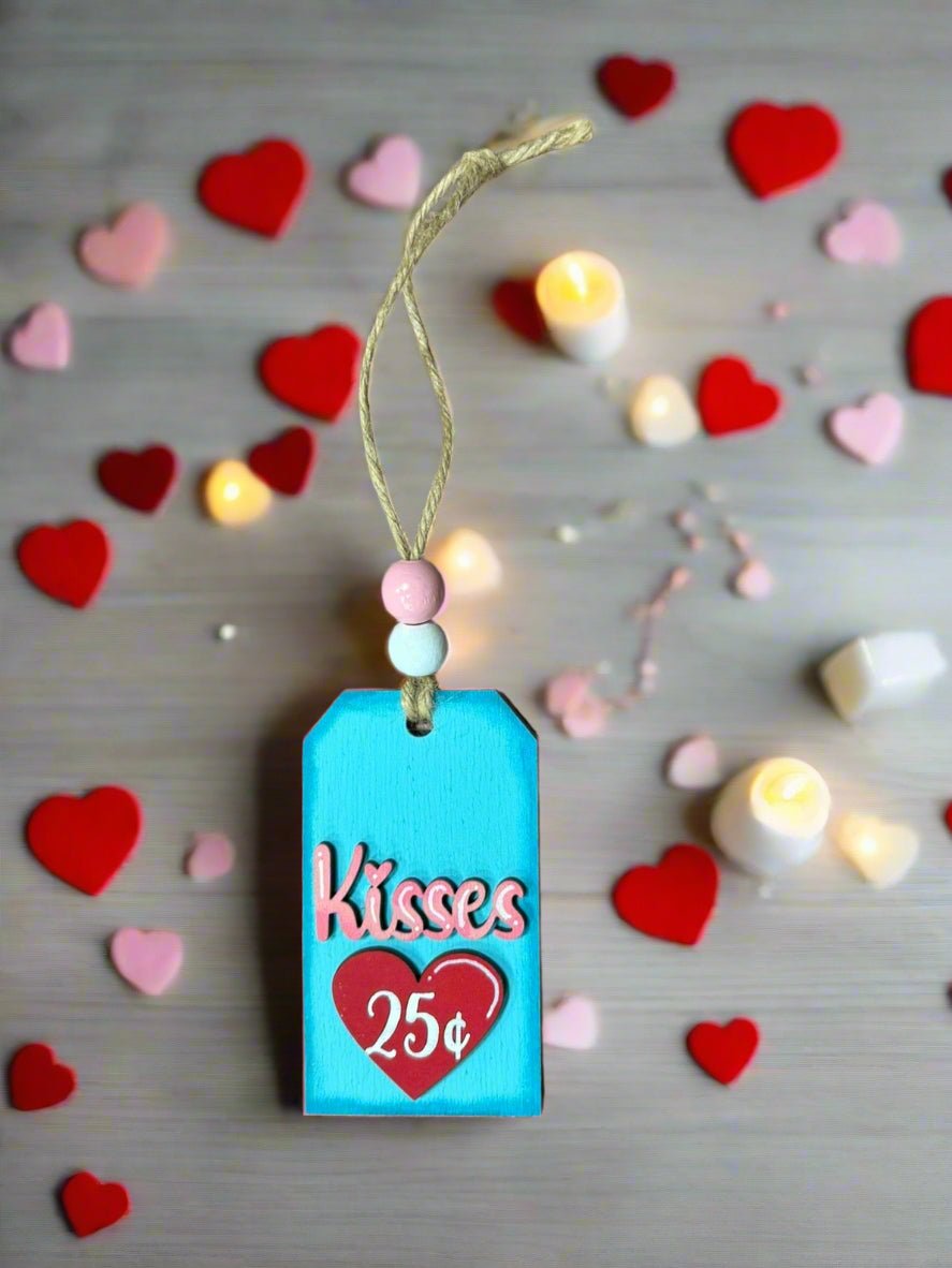 Valentine Tag Ornaments Kisses