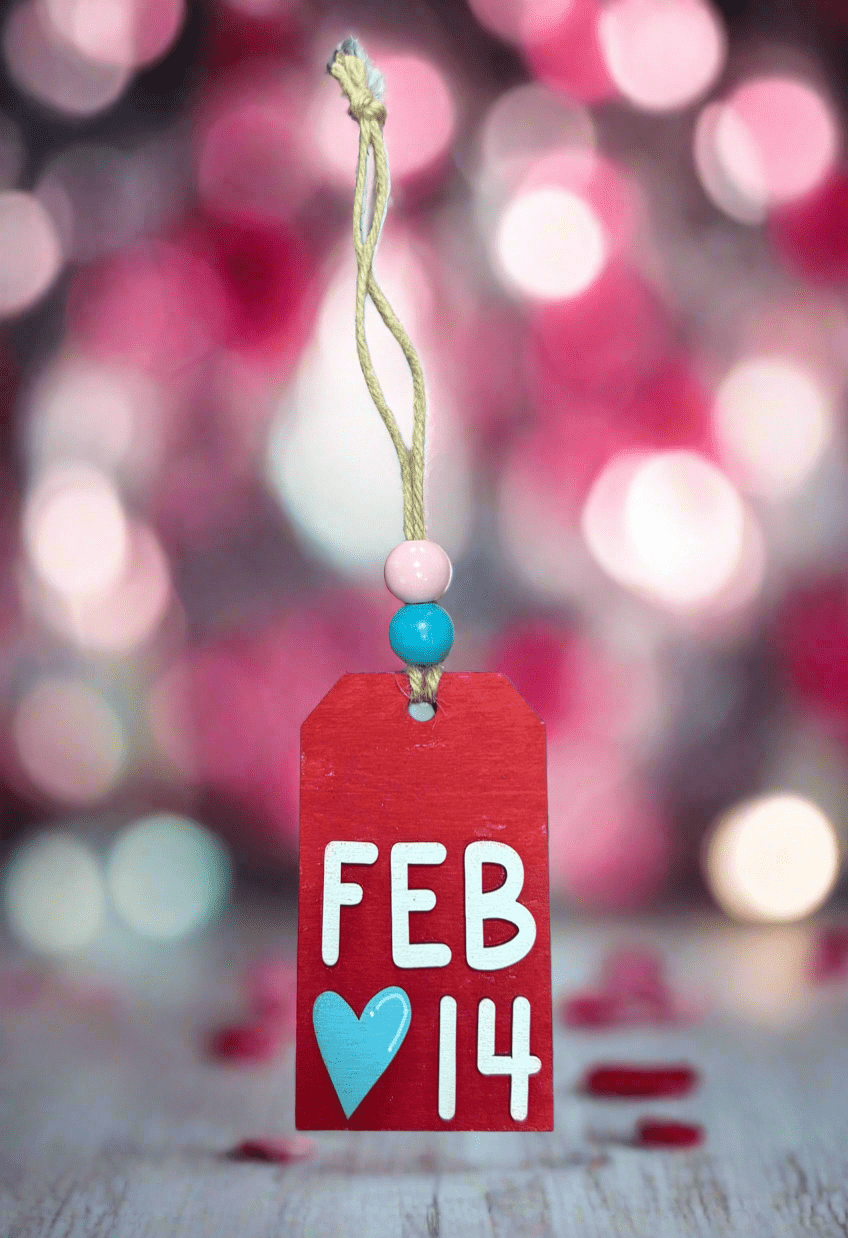 Valentine Tag Ornaments Feb 14