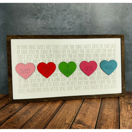 Valentine's Conversation Hearts Sign Valentine Wall Decor