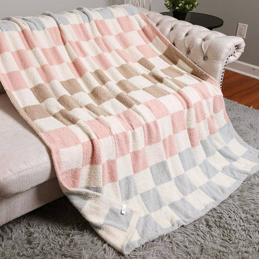 Vibrant Multicolor Checkered Reversible Throw Blanket, Cuddle-Ready Cozy Home Essential, Fabulous Gift Idea Throw Blanket