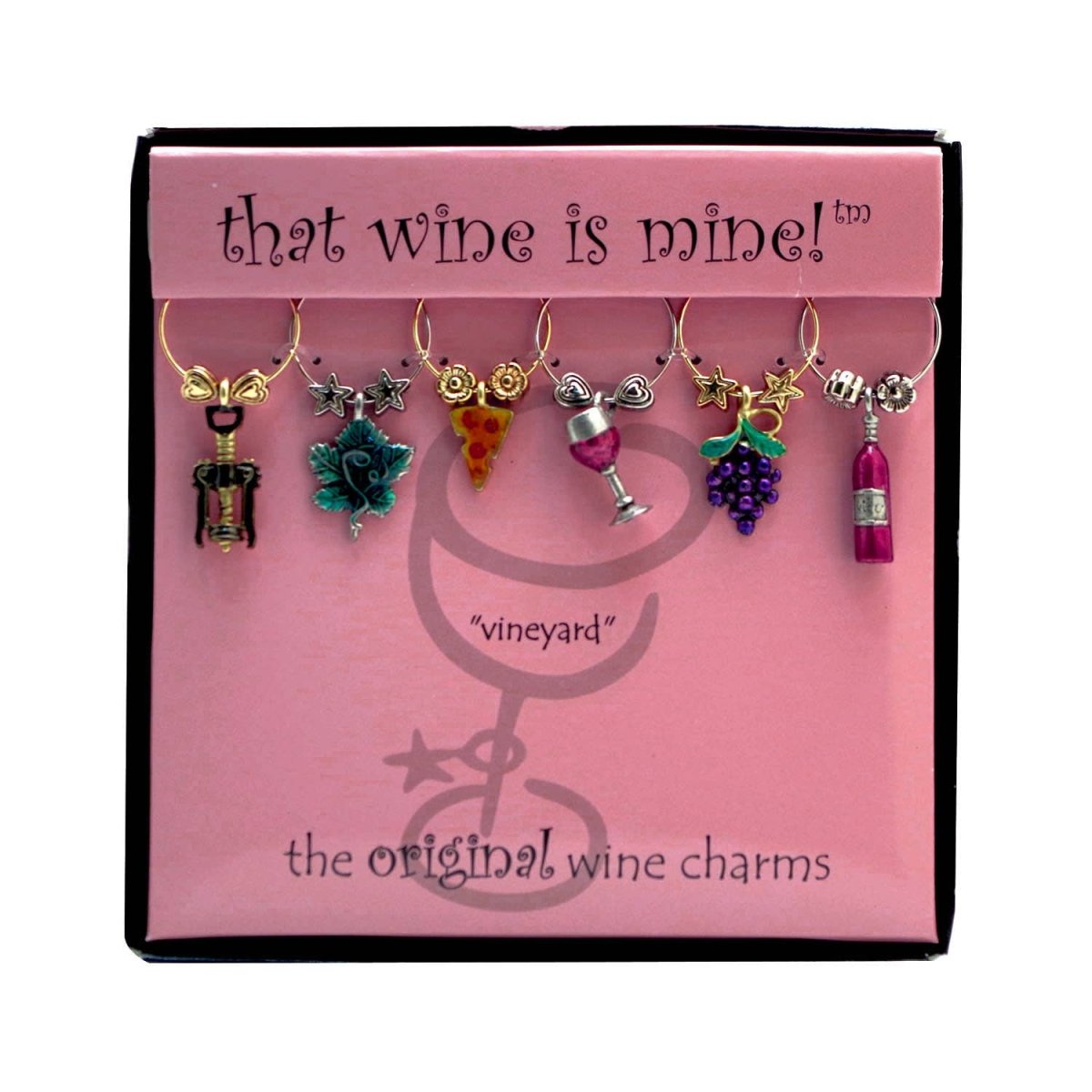Vineyard Painted Wine Charms 6-Piece - Nifty Decor & More