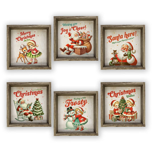 Vintage 1950s Christmas Signs with Retro Santa - Nifty Decor & More