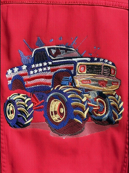 Vintage Monster Truck Embroidered Design - Nifty Decor & More