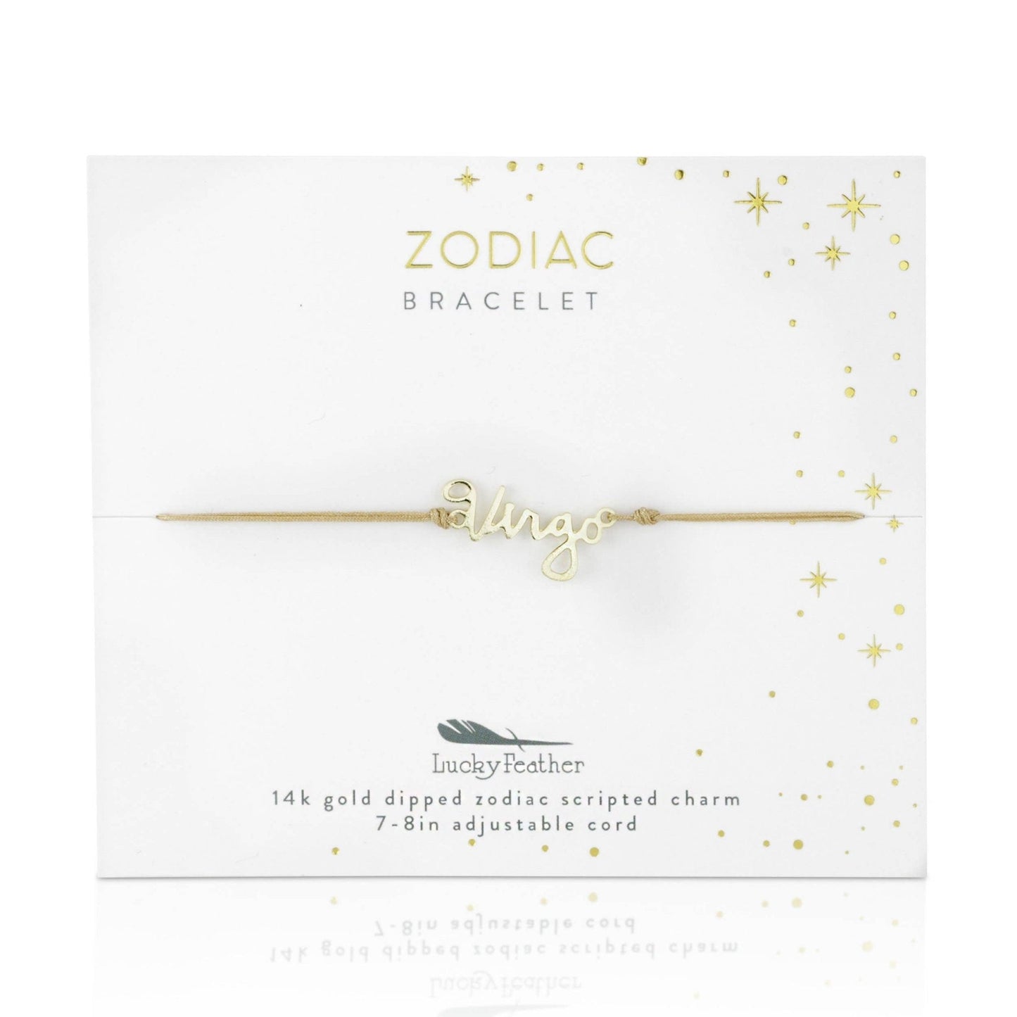 VIRGO Zodiac Cord Bracelet Gold - August 23 - September 22 - Nifty Decor & More