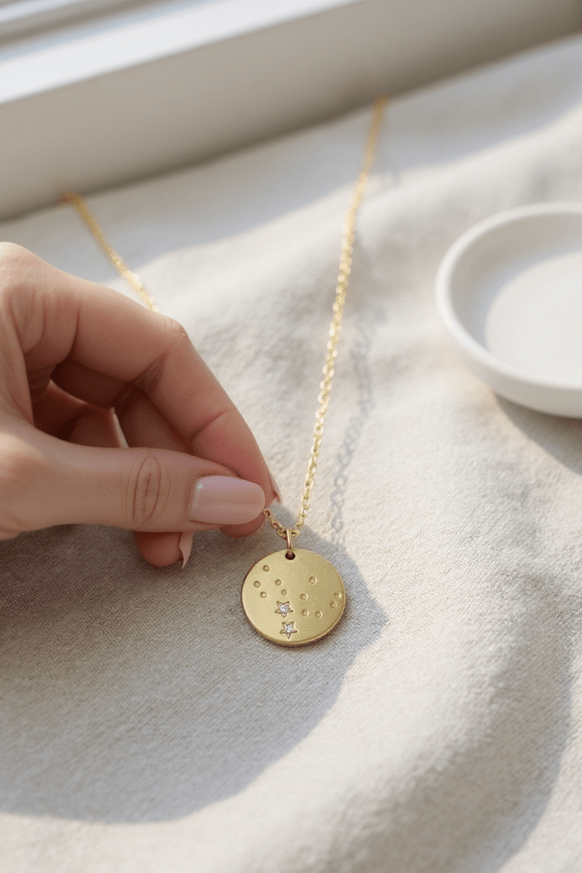 VIRGO Zodiac Necklace - Gold - (Aug 23 - Sept 22) - Nifty Decor & More