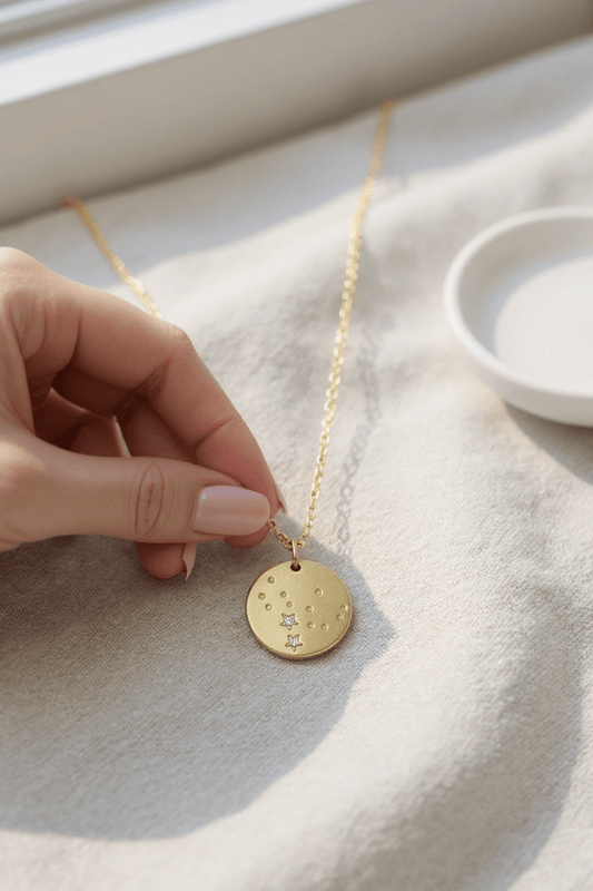 VIRGO Zodiac Necklace - Gold - (Aug 23 - Sept 22) - Nifty Decor & More