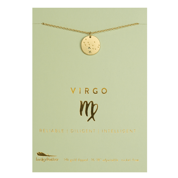 VIRGO Zodiac Necklace - Gold - (Aug 23 - Sept 22) - Nifty Decor & More