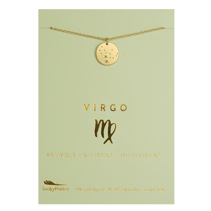 VIRGO Zodiac Necklace - Gold - (Aug 23 - Sept 22) - Nifty Decor & More
