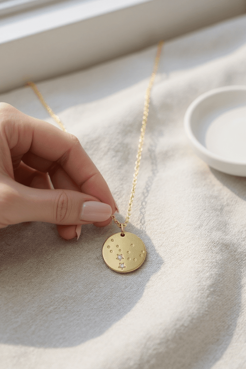 VIRGO Zodiac Necklace - Gold - (Aug 23 - Sept 22) - Nifty Decor & More