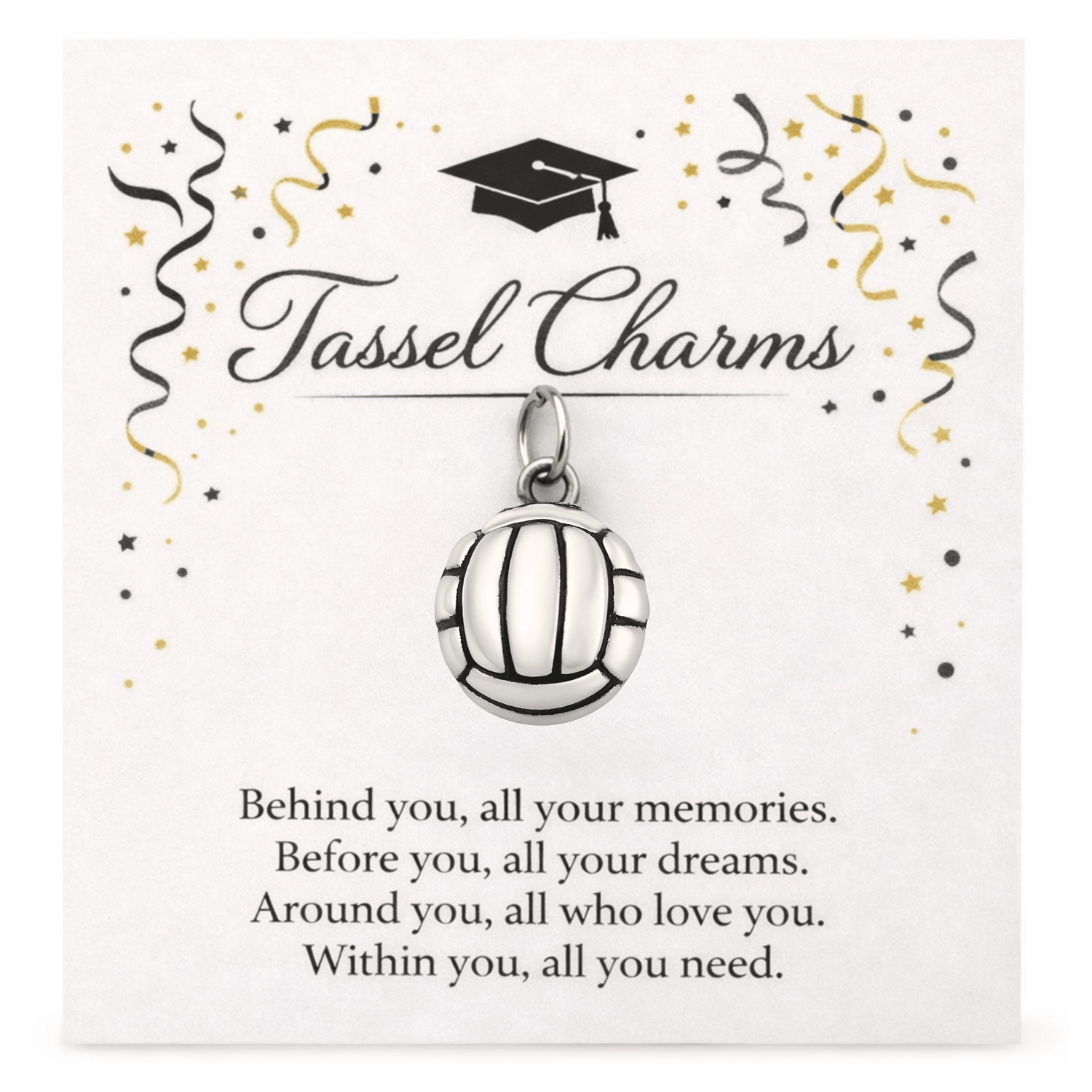 Volleyball Graduation Tassel Charm - Nifty Decor & More